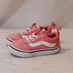 Vans Pink and White Kids Sneakers